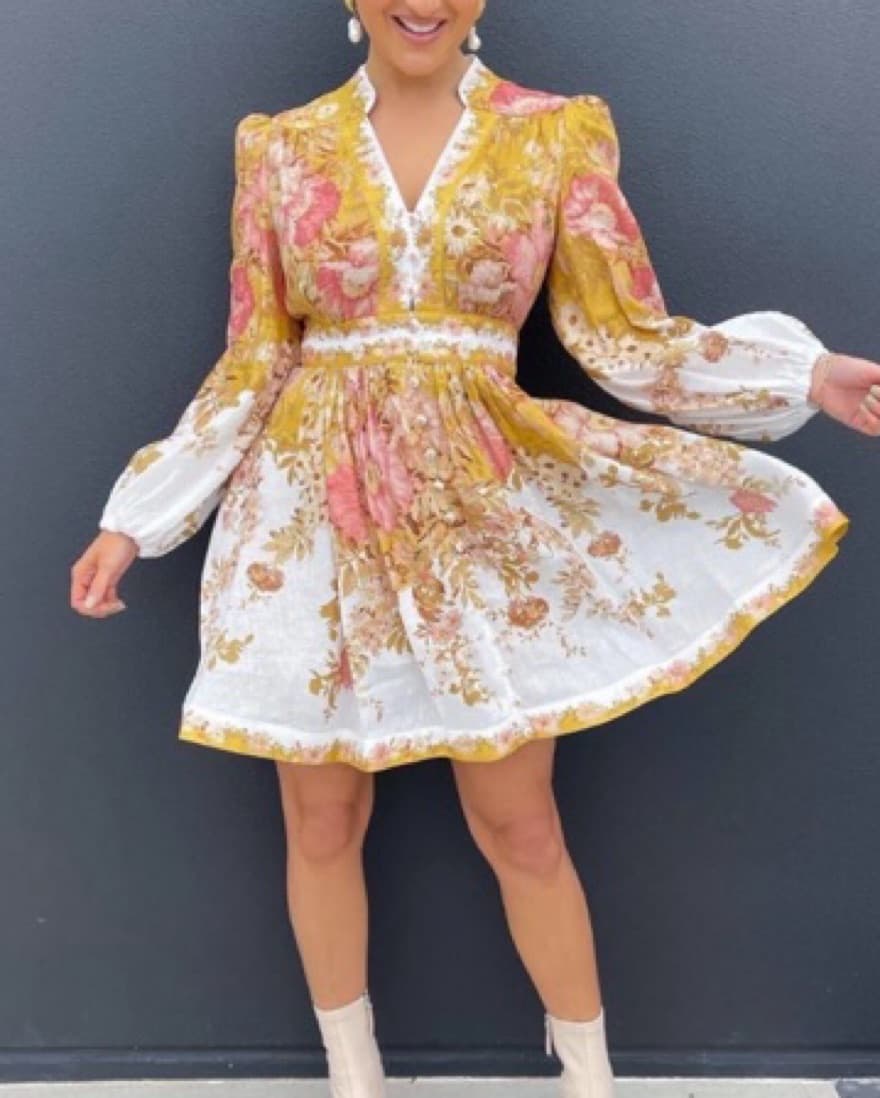 Zimmermann Pattie Plunge Mini Dress - Image 3