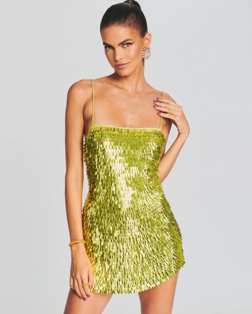 Retrofete Green Sequin Dress - Image 1
