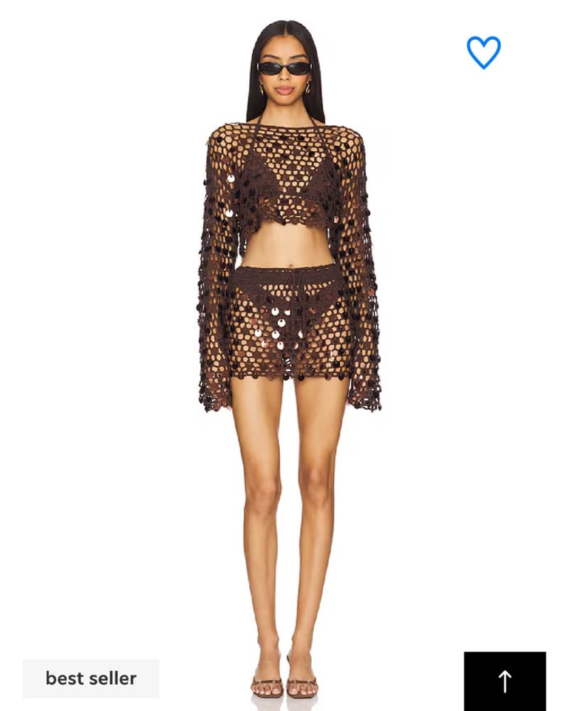 Brown Sequin Cover Up - Image 1