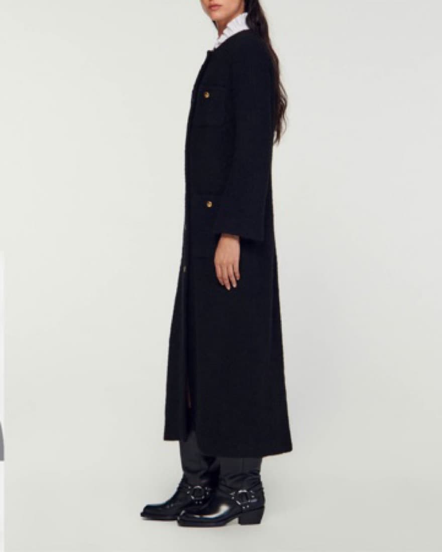 Stylish Black Double-Breasted Coat - Image 6