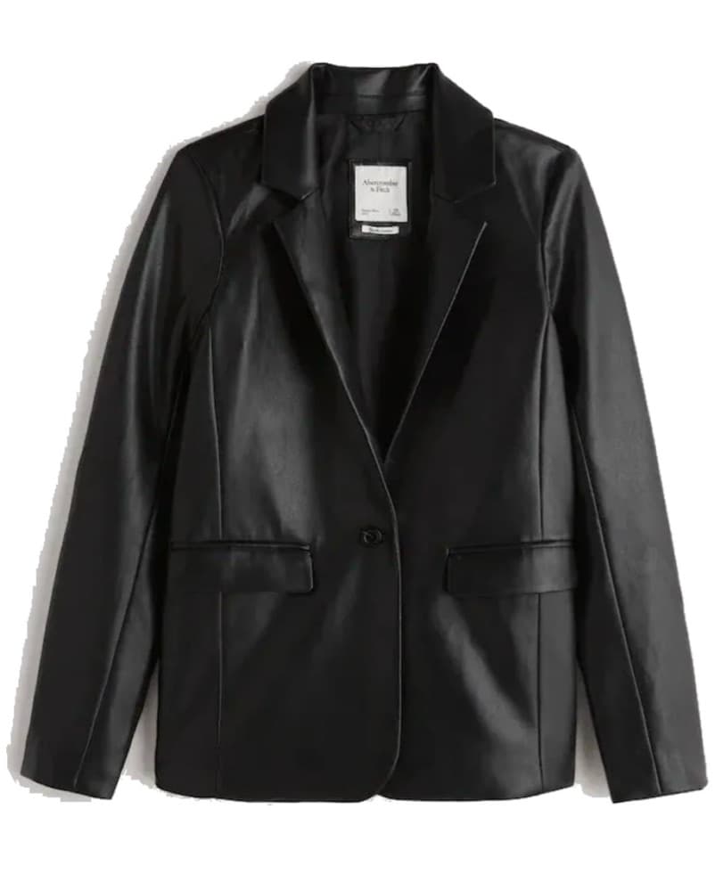 Faux Leather Blazer - Image 1