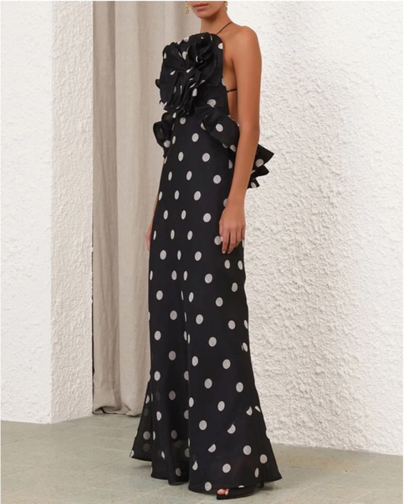 Zimmermann Crush Ruffle Halter Dress - Image 1