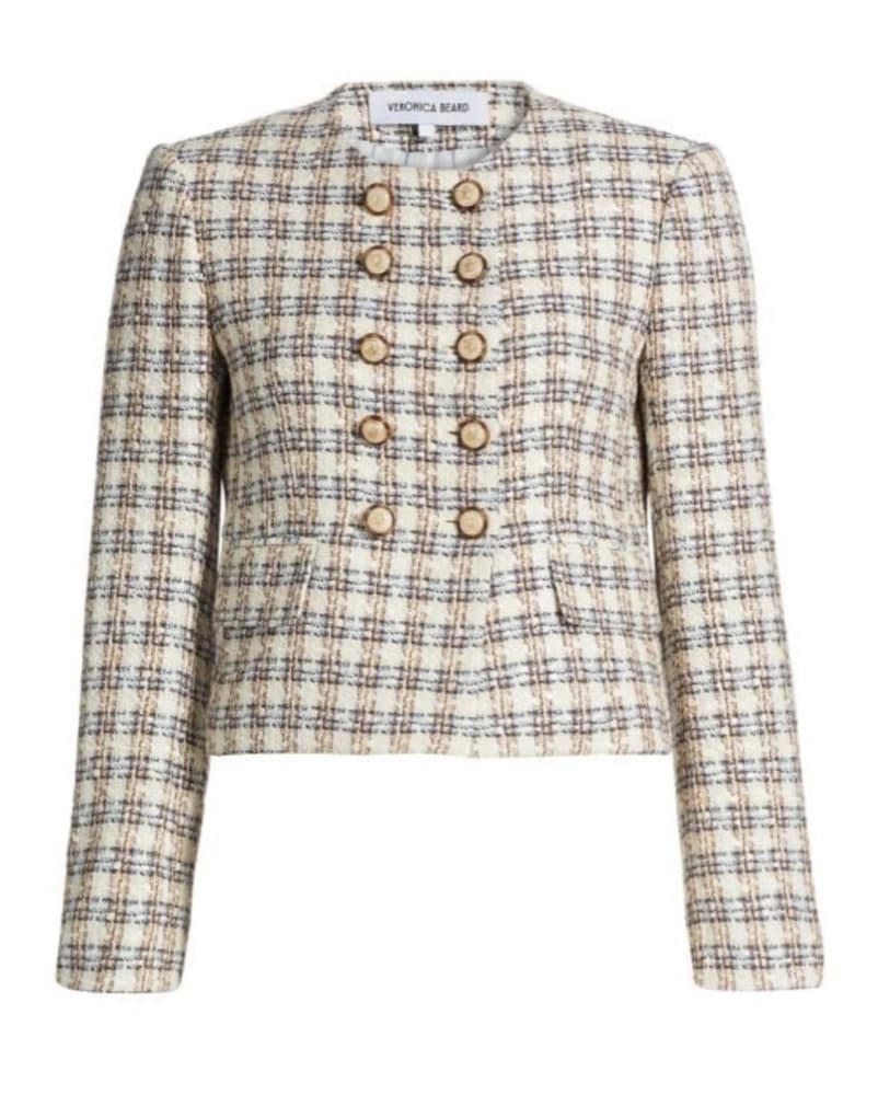 Veronica Beard Ivory Plaid Jacket - Image 1
