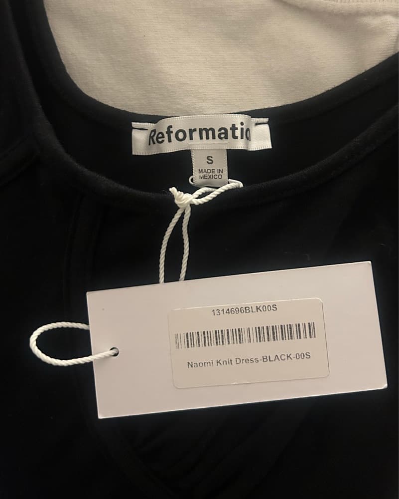 Reformation Black Midi Dress - Image 6