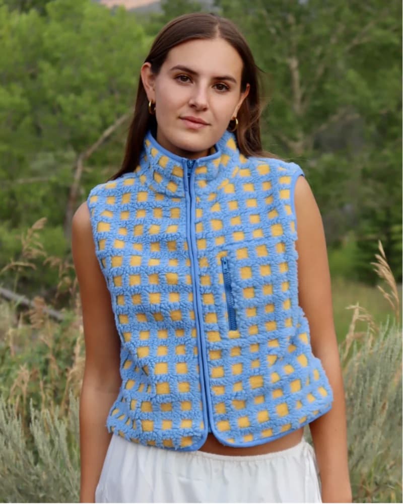 Blue Yellow Checkered Vest - Image 1