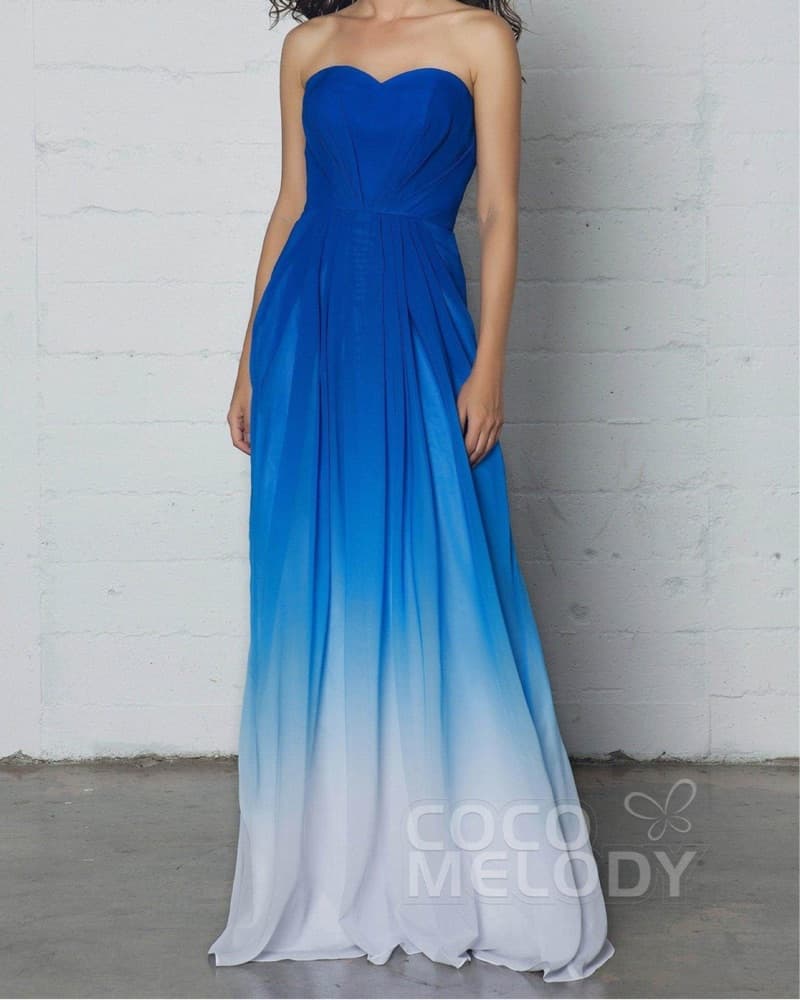 Blue to white ombre dress - Image 1