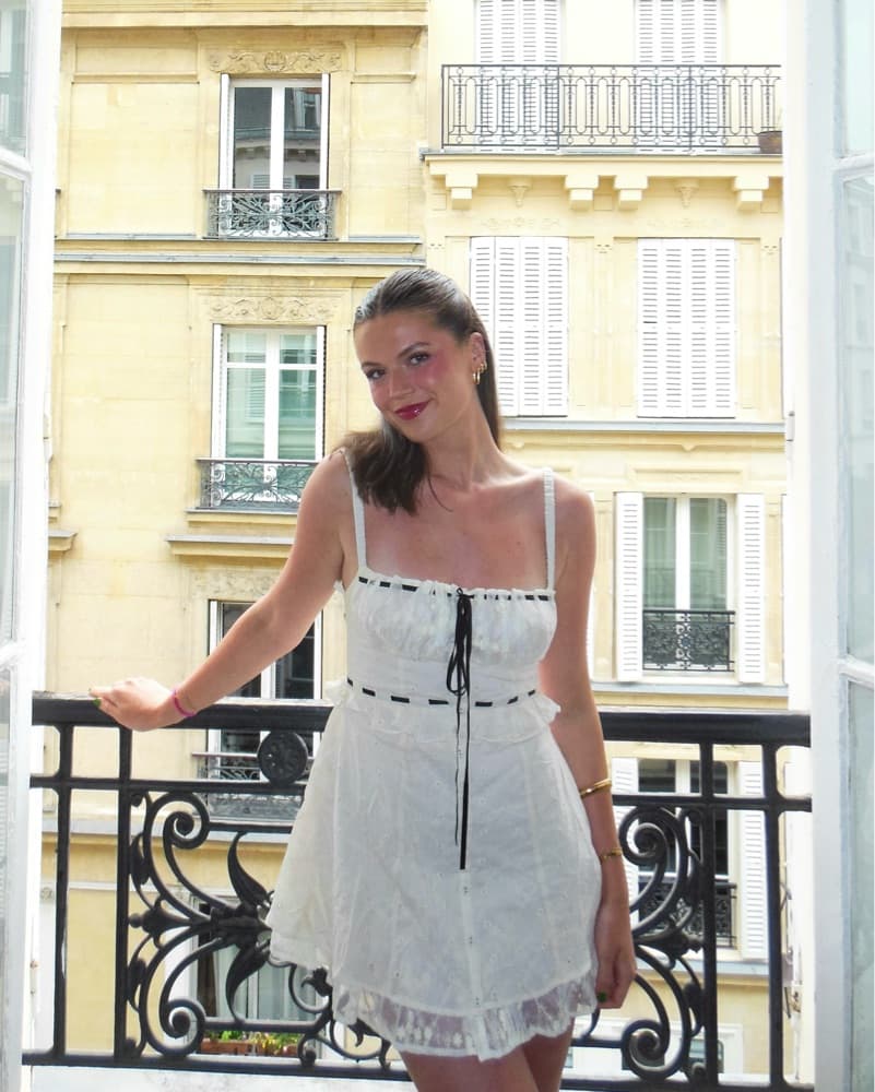 Elegant Lace Embroidered Mini Dress - Image 1