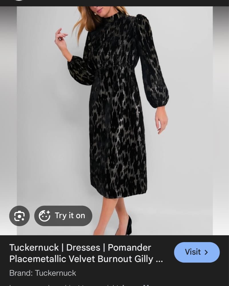 Black And Gold Velvet Metallic Dress - Image 4