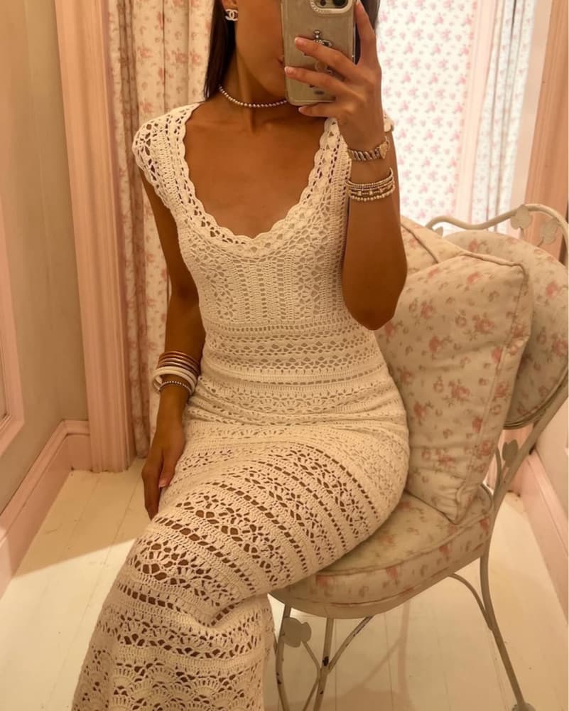 LoveShackFancy Crochet Dress - Image 3