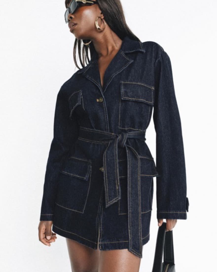 Giselle Mini Dress Dark Denim - Image 3