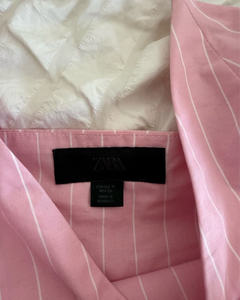 Zara Pink Striped Dress - Image 5