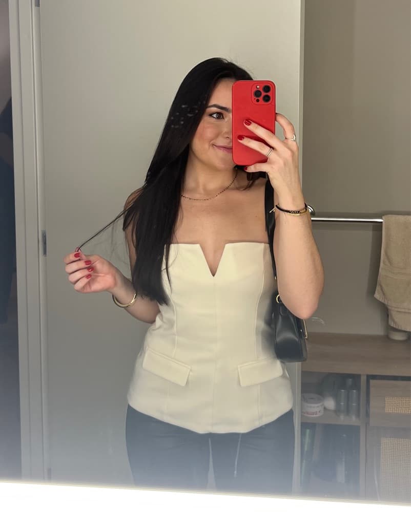 White Zara Strapless Corset Top  - Image 2