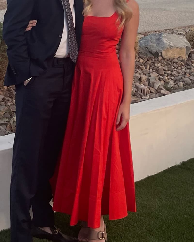 Staud Red Poplin Dress - Image 1