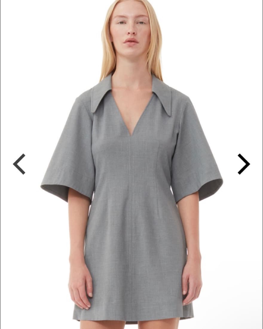 GANNI GREY DRAPEY MELANGE MINI DRESS - Image 1