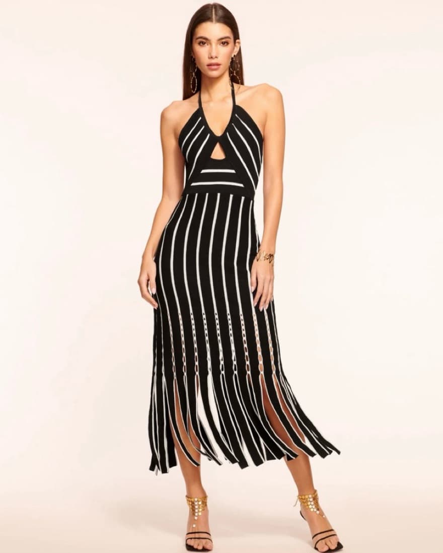 Ramy Brook Frida Striped Halter Dress - Image 1