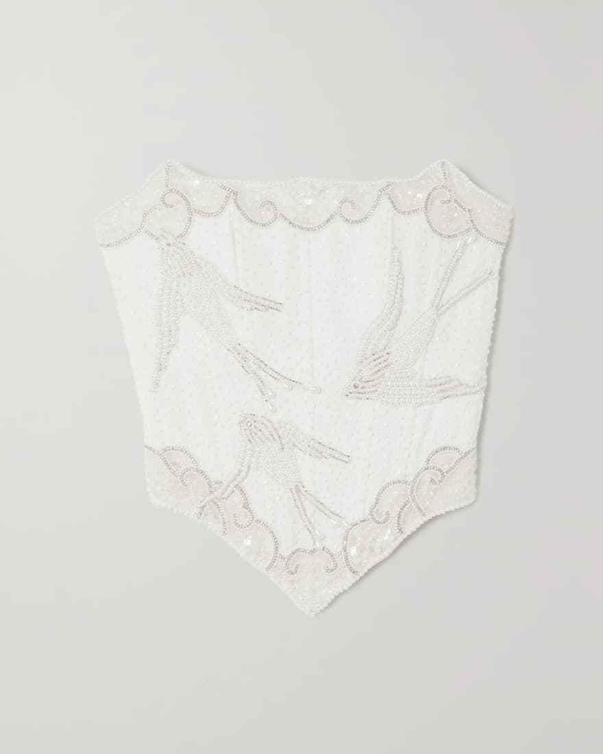 CLIO PEPPIATT Embellished crepe bustier  - Image 4