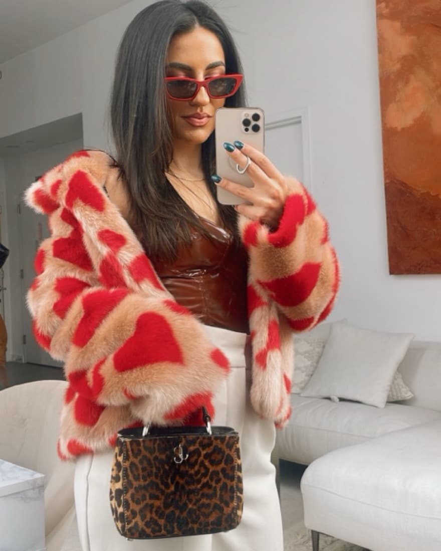 Rachel Roy Pink Heart Fur Coat  - Image 2