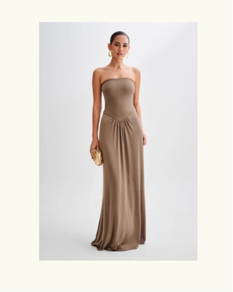 Meshki Ruby Satin Slinky Dress - Image 1