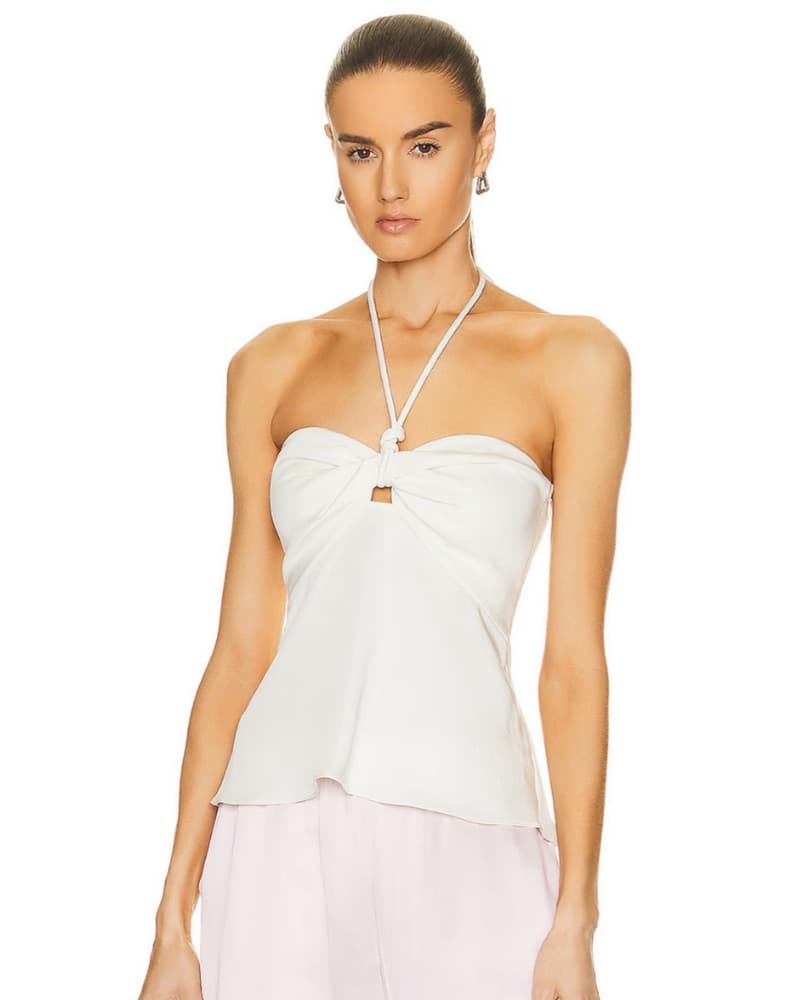 A.L.C. Anita Halter Top- White Silk - Image 1