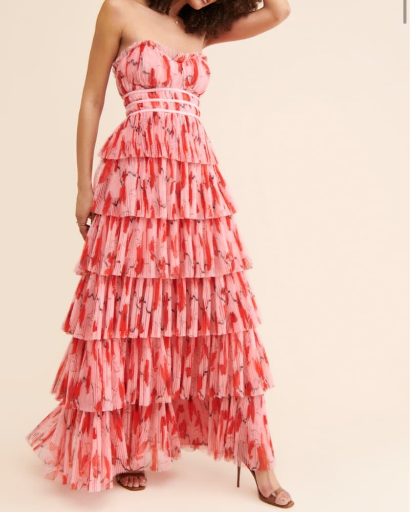 Hutch Tulle Ruffle Wedding Guest Gown - Image 1