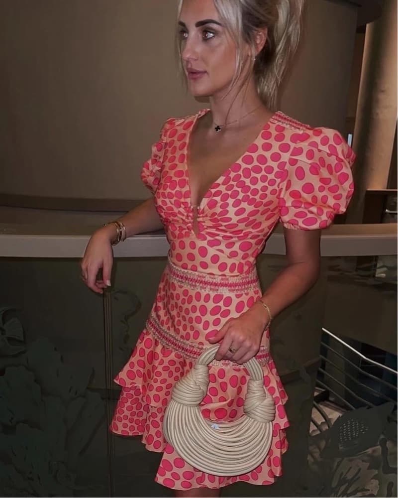 PatBO polka-dot lace-trim mini dress - Image 1