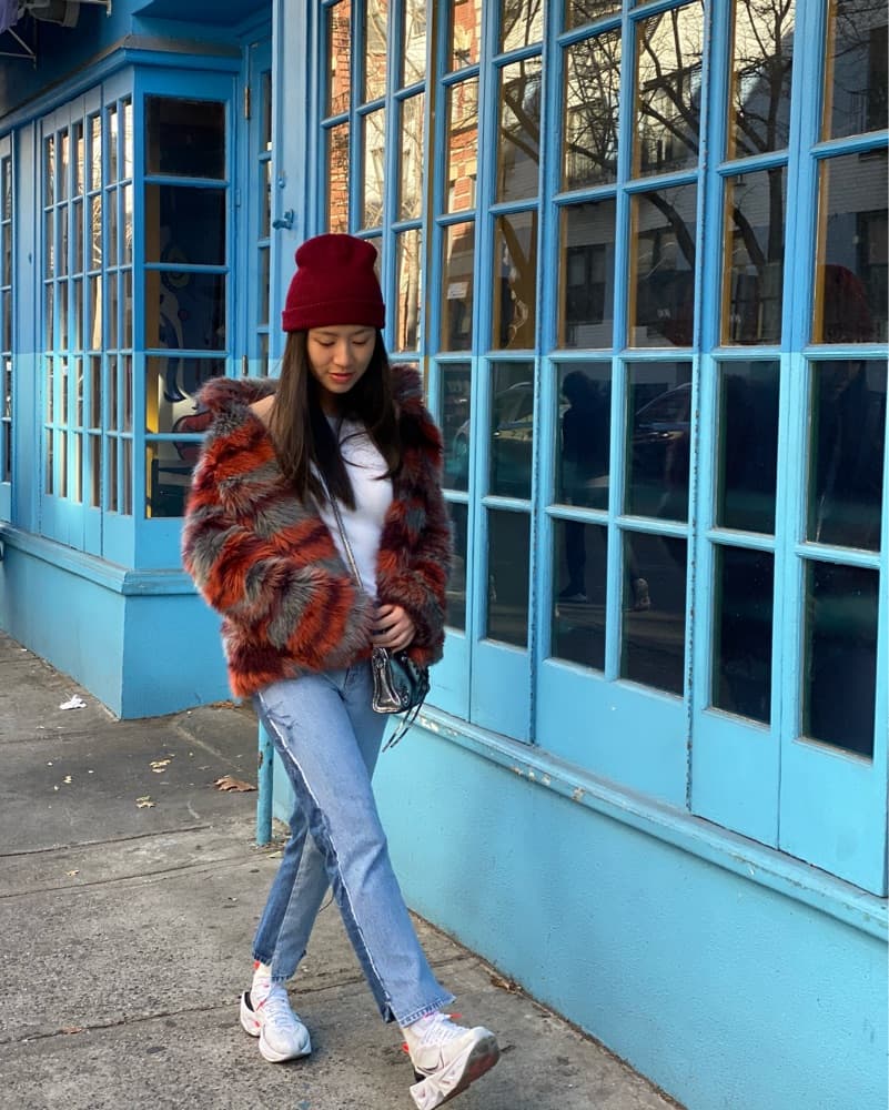 Chic Striped Faux Fur Coat - Image 2