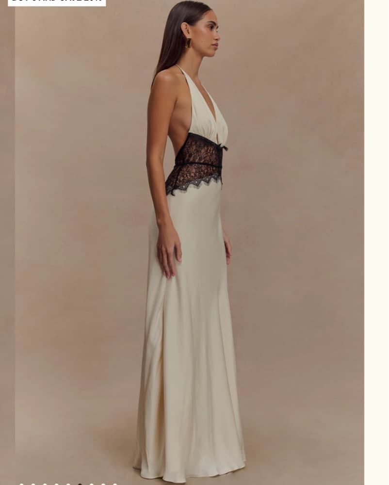Meshki Dinah Lace & Satin Maxi Dress S - Image 4