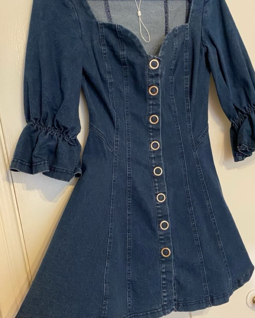 Finders Keepers Deja Vu Denim Puff Mini  - Image 5