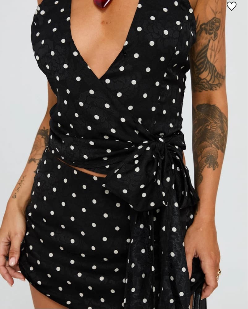 Polka Dot Wrap Top - Image 2