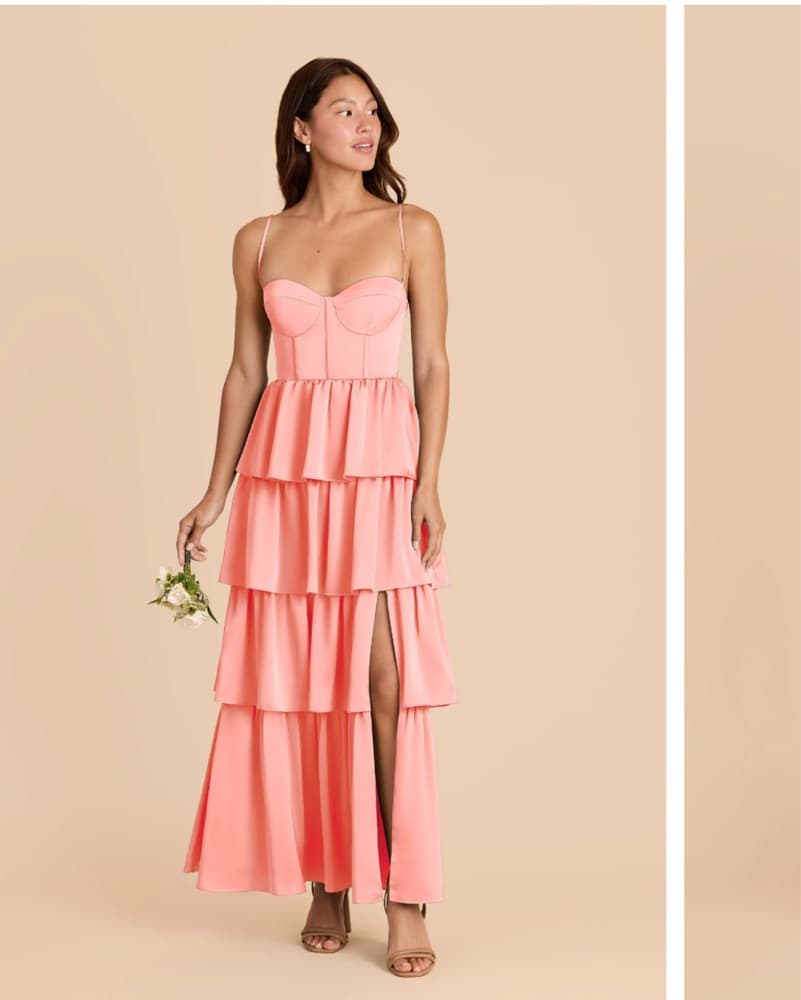 Birdy Grey Matte Satin Coral Maxi Dress - Image 1