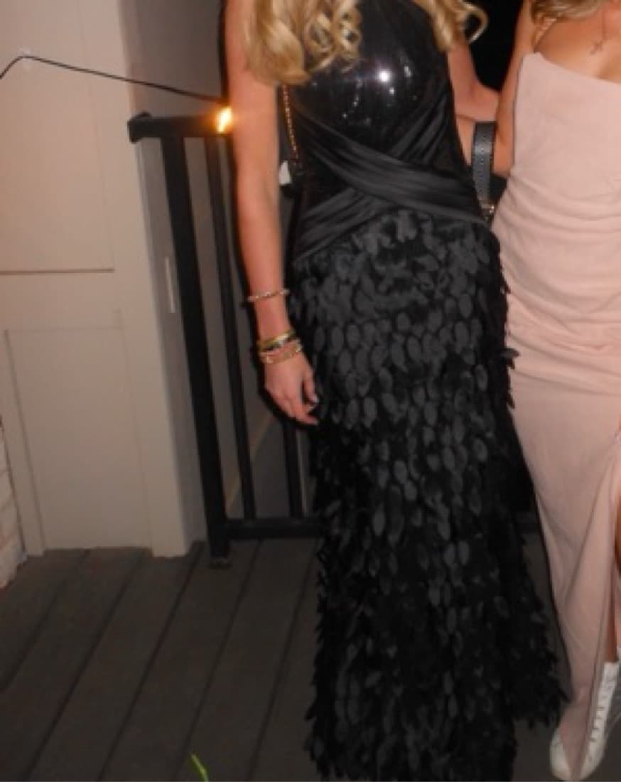 Sho By Tadashi Sequin And Feathered Gown - Image 1