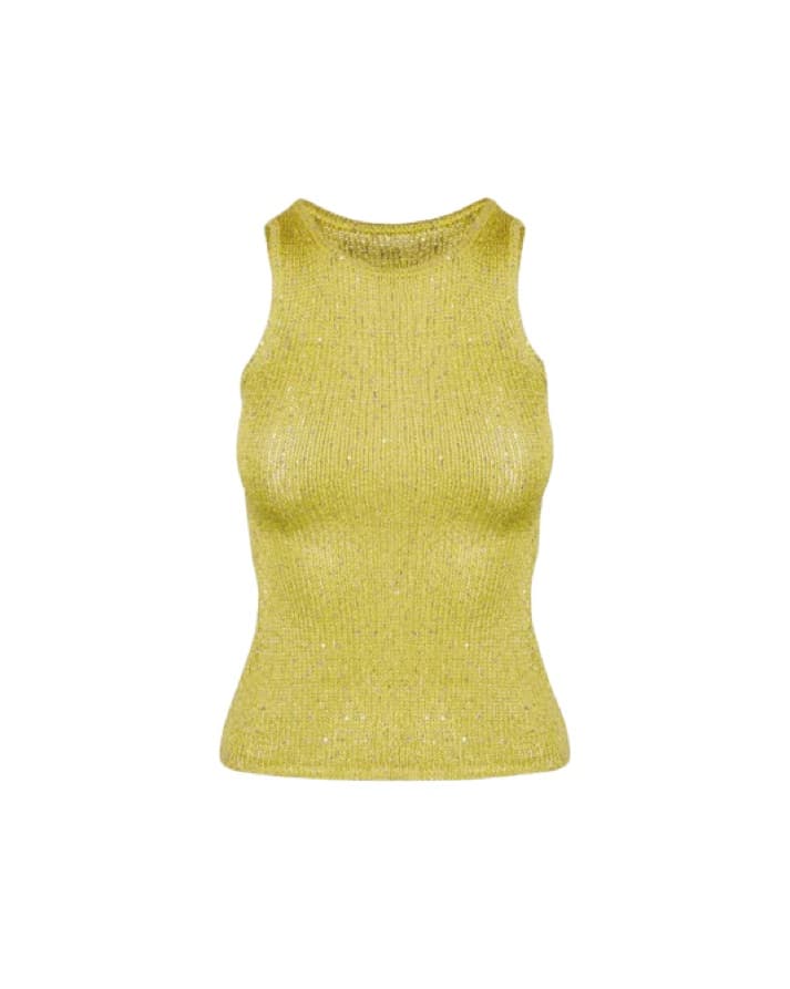 Asta Resort Yellow Sequin Tank Top - Image 5