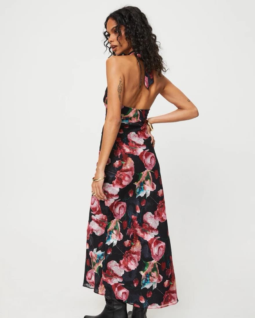 Floral Open Back Dress - Image 3