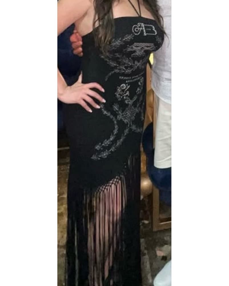 Agua Bendita Black Mesh String Dress  - Image 1