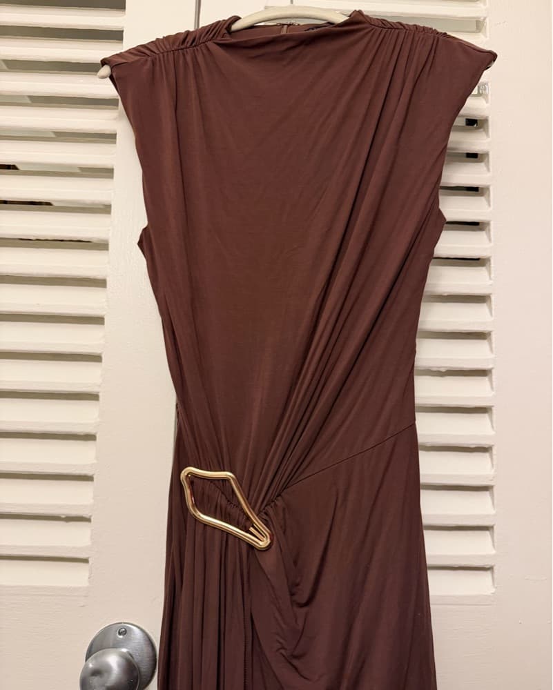 Revolve Brown Asym Dress - Image 3