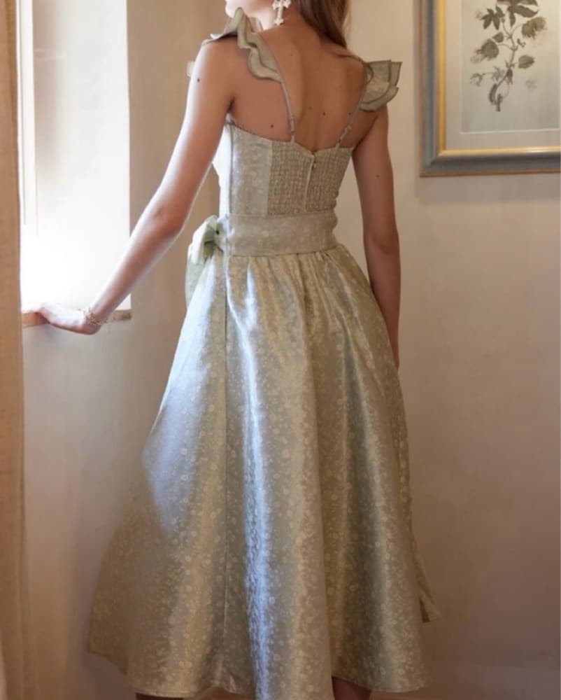 V Chapman The Vera Dress in Sage Duchess - Image 2