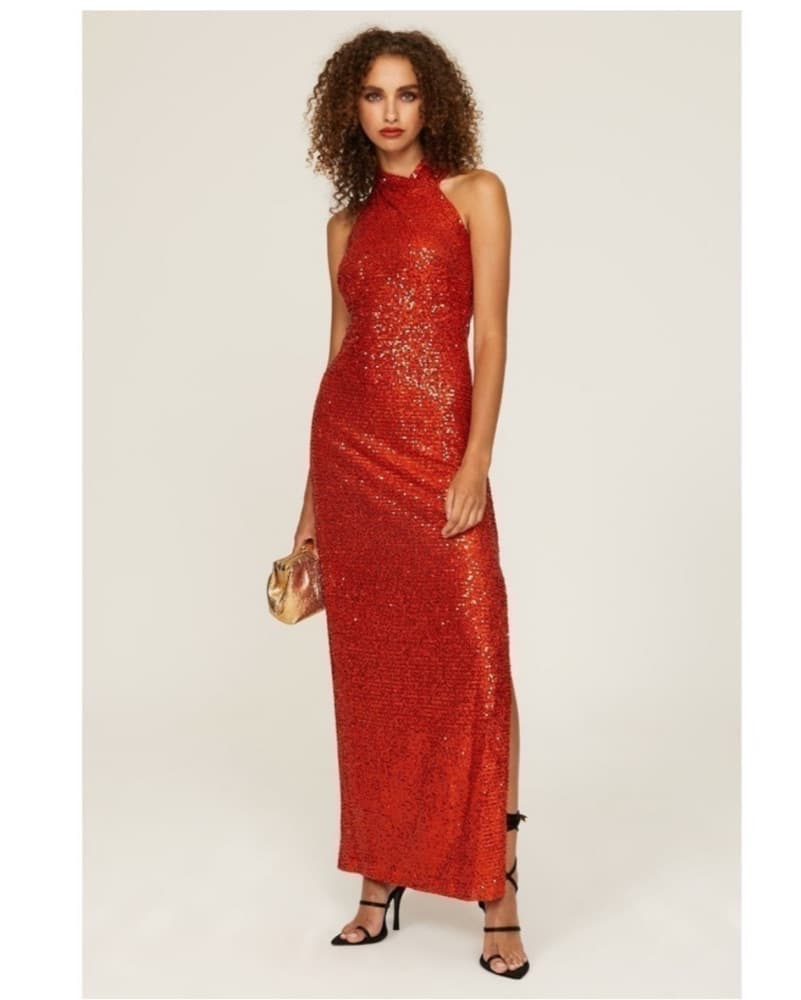 Sequin Halter Maxi Dress - Image 1