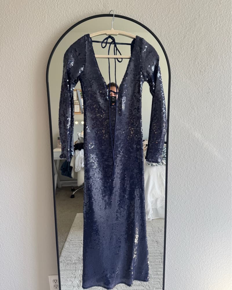 Anthropology Sequined Blue Dress - Image 1