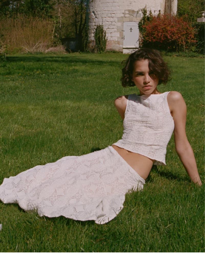 With Jean White Midi Skirt Set - Image 1