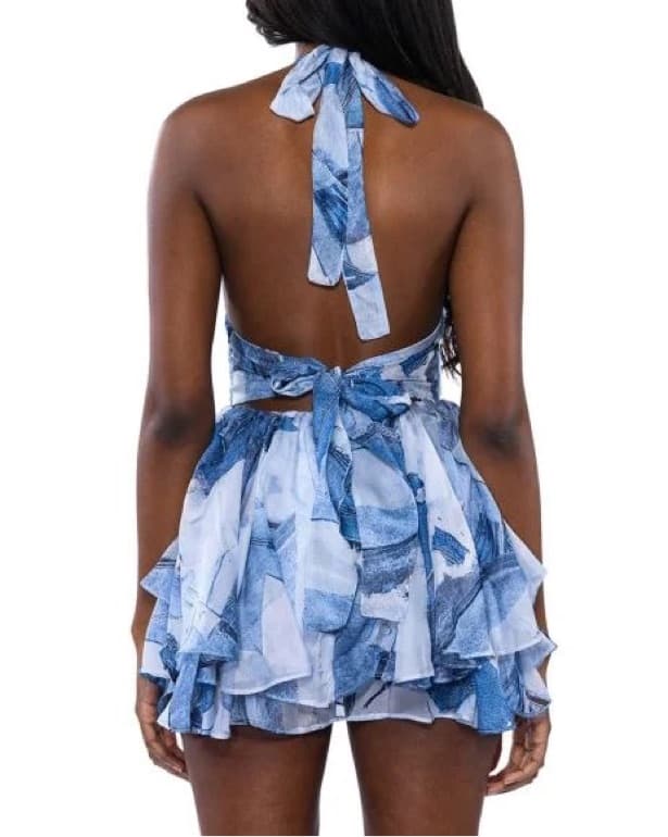 Brand New Denim Print Romper - Image 2