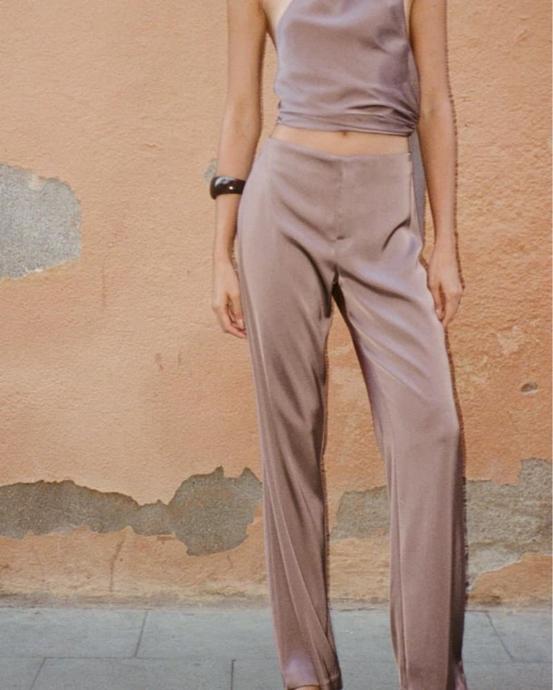 Satin Effect Top & Flare Pants - Image 3