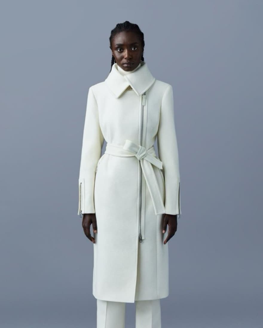 Elegant Ivory Belted Coat - Image 1