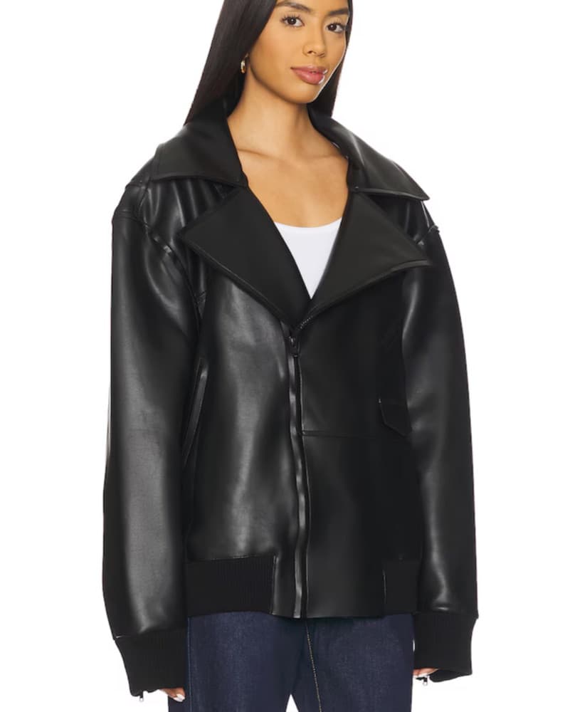 Norma Kamali Oversized BlackMoto Jacket  - Image 3