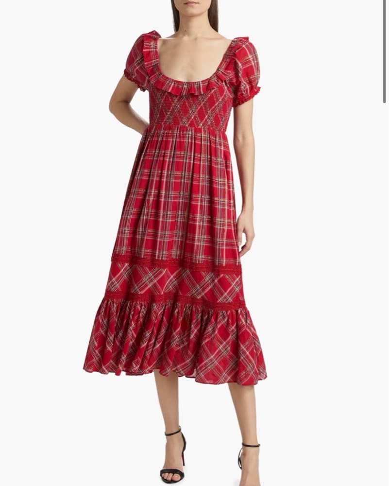 Vibrant Plaid Midi Dress - Image 2