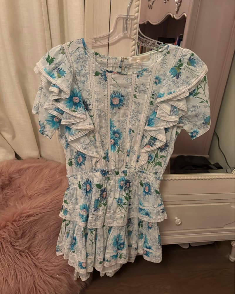 Floral Ruffled Loveshackfancy Mini Dress - Image 2