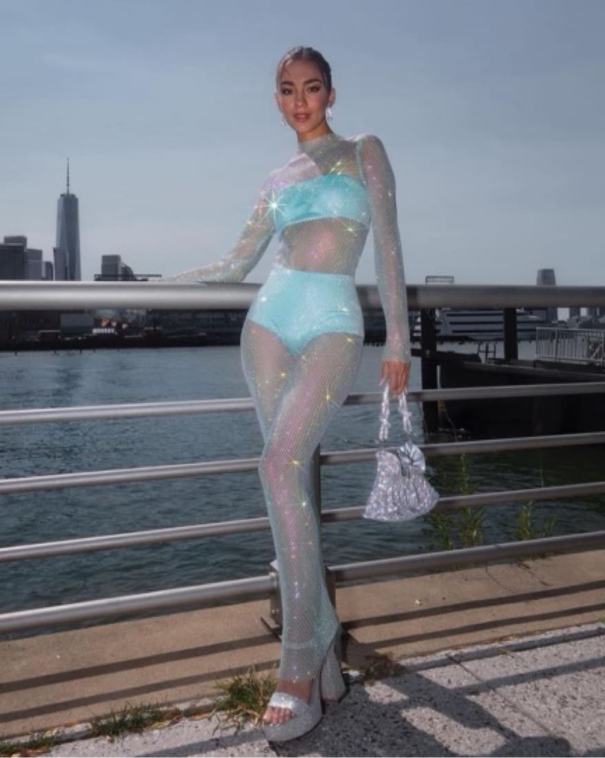 Bronx And Banco Blue Rhinestone Dress - Image 1