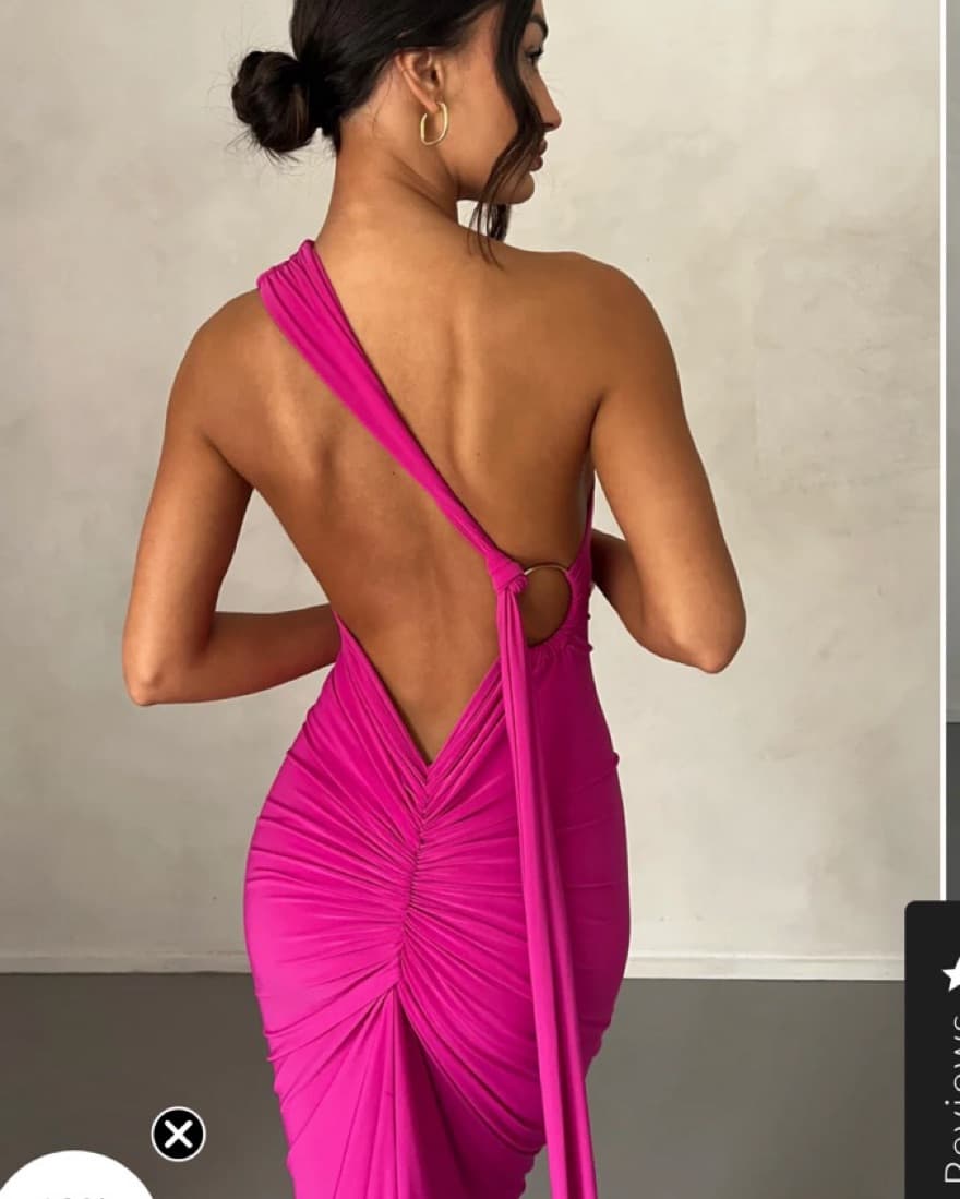 Fuchsia One-Shoulder Gown - Image 6