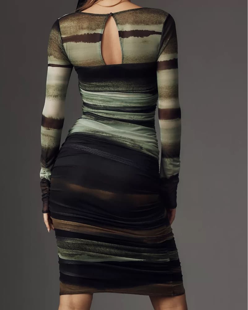 Anthropologie Ruched Mock Neck Midi - Image 2