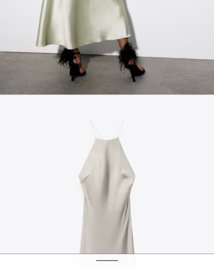 Zara Elegant Satin Sage Slip Dress - Image 3