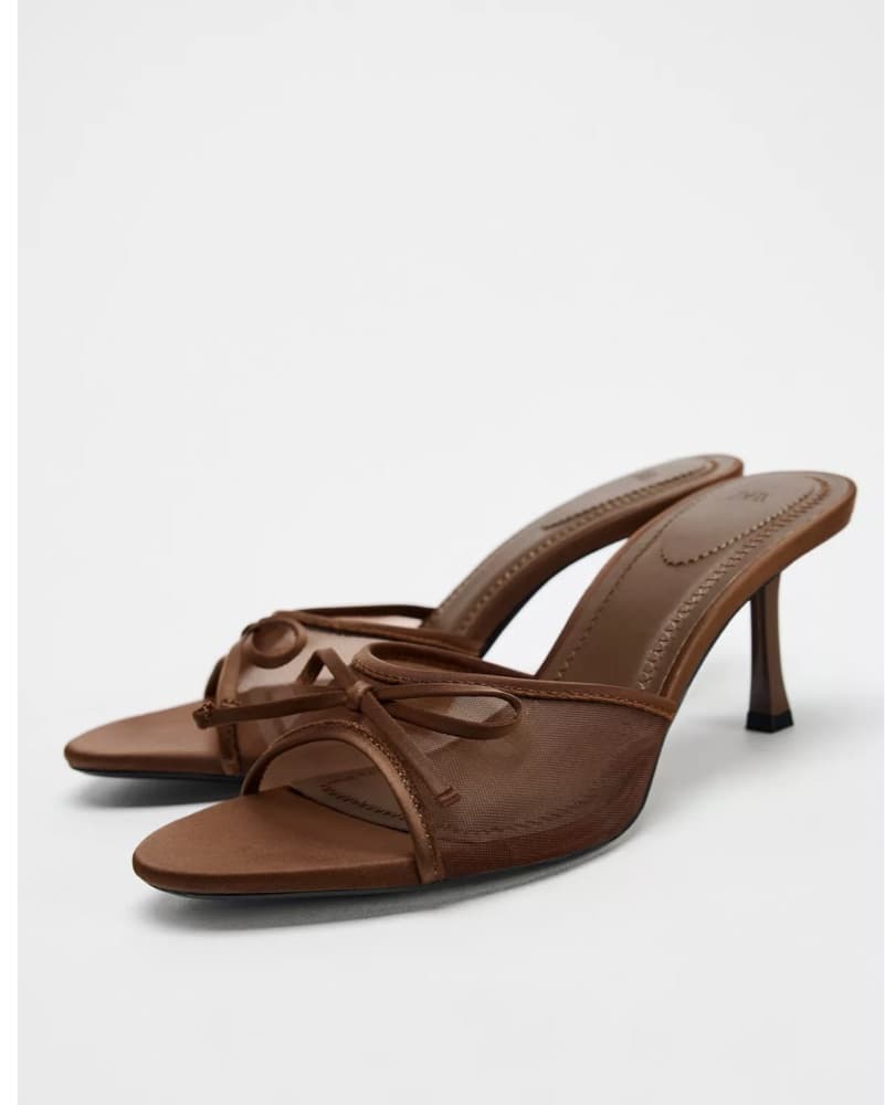 Chic Brown Mesh Sandals - Image 3